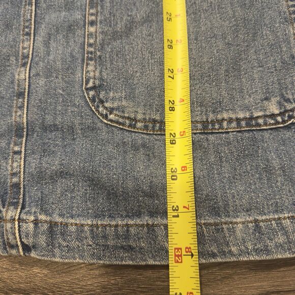 Vintage Faded Glory Denim Jumper Overall Dress Womens Sz Small Pockets 90s Y2k - Picture 9 of 10